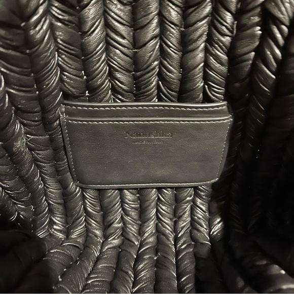 $844 Nanushka Women's Off Black The Busket Faux Leather Shoulder Purse Bag - Picture 5 of 10